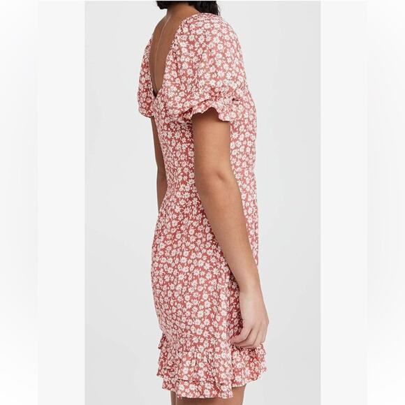 Lost + Wander Floral Madison Mini Dress Coral Medium New - Picture 10 of 16